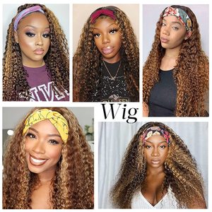 Parrucca per capelli Uniky di alta qualità Ombre Highlight parrucca per donna parrucca brasiliana ad onde d'acqua Remy parrucche per capelli ricci color marrone - Product Image 6