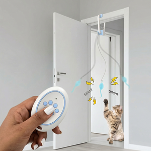 Klassieke Automatische Opklapbare ABS Katten Speelgoed Afstandsbediening Intrekbare Teaser Wand Clip Elektrisch Interactief Huisdier Speelgoed Verstopping Verlichting - Product Image 2