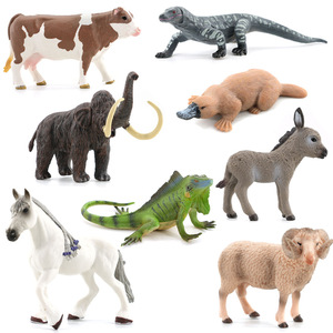 Modellino di simulazione animali selvatici transfrontalieri: Mucca, <span class=keywords><strong>Asino</strong></span>, Pecora, Ornitorinco, Cavallo, Mammut, Lucertola - Giocattolo cognitivo in PVC per la prima infanzia - Product Image 1