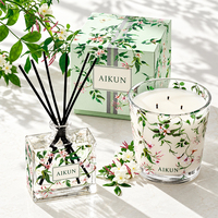 AIKUN Vente Directe Usine – Ensemble Diffuseur à Bâtonnets et Bougie Parfumée au Design Unique, Arôme Frais et Propre, Longue Durée