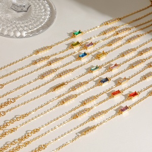 Aretas nueva moda joyería fina pulsera 18K oro Acero inoxidable impermeable circón Cruz 12 pulseras de doble capa para mujeres - Product Image 2