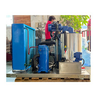 Machine à glace en flocons d'eau douce monophasée industrielle de petite capacité 300 kg Moteur PLC 1,35 kW