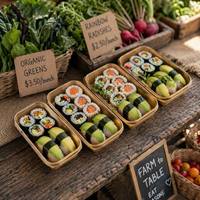 Boîte à sushi en papier avec couvercle transparent en PET, conteneur à sushi à emporter, vente directe, prix raisonnable, vente en gros, approvisionnement en vrac, fabrication en usine