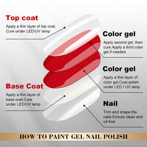 15ml hiçbir silin jel pardösü ve taban kat seti toptan 2 adet temizle kapalı islatın UV tırnak lamba Salon kalite sanat tasarım pardösü jel Oem - Product Image 4