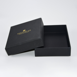 Cajas De Papel con tapa De impresión personalizada, <span class=keywords><strong>embalaje</strong></span> De regalo De lujo, Papel De aluminio dorado, negro mate, texurado, joyería - Product Image 1
