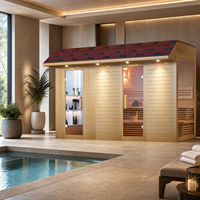 Sauna extérieur moderne en bois durable toutes saisons avec système de chauffage rapide à commande numérique – Cabine de bien-être haut de gamme pour jardin