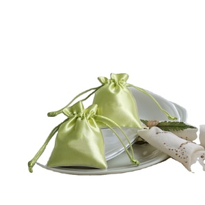 Custom Satin Silk Drawstring Jewelry Gift Bags Delicate Wedding Favor <b>Packaging</b> for Christmas Gifts <b>Textile</b> <b>Packaging</b> - Product Image 1