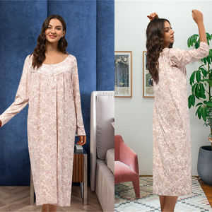 All'ingrosso pigiama <span class=keywords><strong>da</strong></span> <span class=keywords><strong>notte</strong></span> in cotone a <span class=keywords><strong>manica</strong></span> <span class=keywords><strong>lunga</strong></span> abbigliamento <span class=keywords><strong>da</strong></span> <span class=keywords><strong>notte</strong></span> floreale pigiama <span class=keywords><strong>da</strong></span> donna - Product Image 3