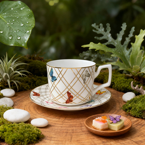 Tasse à Café En Céramique, 388,5 G, Jolie Tasse à Thé Papillon Avec Grande Poignée, Tasse En Porcelaine Rose Pour Latte, Cappuccino, Lait, Cacao, Cadeau D'anniversaire Kawaii Pour Fille, Amie, Maman
