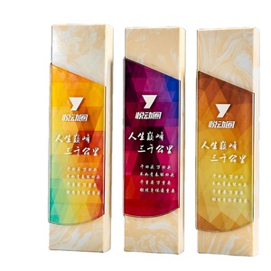 Trophée en cristal et <span class=keywords><strong>marbre</strong></span> <span class=keywords><strong>personnalisé</strong></span>, <span class=keywords><strong>plaque</strong></span> de récompense en verre pour certificat d'autorisation - Product Image 2