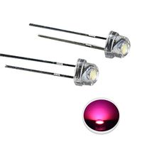 Vente en gros usine Diode LED 5mm type 'Straw Hat' 5V, flange transparente, rouge, bleu, blanc, angle de vision 90/120 degrés, 1500-4000mcd
