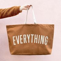 Extra Große Einkaufstasche mit Individuellem Logo-Druck, Bestickung, Federn, Ketten und Perlen, Canvas-Tragetasche