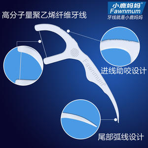 Hilo Dental Fawnmum, Paquete de 50 Palillos de Plástico, Herramienta Portátil para el Cuidado Bucal y Limpieza de Dientes - Product Image 3