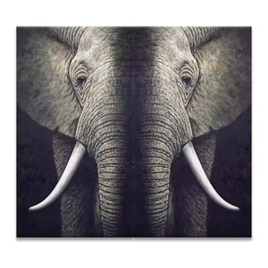 Pintura al Óleo Moderna de Elefante Africano Pintado a Mano, Diseño Único para Decoración de Hotel u Hogar - Product Image 4