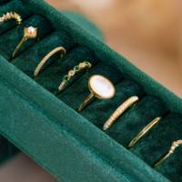 Hochwertige Samt Schmucks cha tulle Luxuriöse Ringe Schmuck behälter Vintage Ringe Ohrringe Modische Vitrine Box Grün