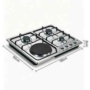 Estufa de <span class=keywords><strong>Gas</strong></span> Integrada RAF de 1500W, Placa de Cocción de Cocina con 3 Quemadores de <span class=keywords><strong>Gas</strong></span> y 1 Placa Eléctrica, Panel de Acero Inoxidable para Cocinar Diariamente en Casa - Product Image 2