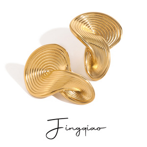 Geometric Gold <b>Stud</b> Earrings <b>Titanium</b> Steel Everyday Wear - Product Image 5