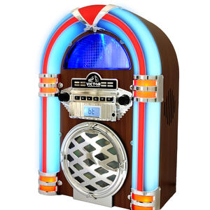 Récepteur Bluetooth avec radio FM, éclairage LED changeant de couleur, style jukebox classique, haut-parleur 5W, AC 11.0x6.6x15.8 pouces - Product Image 1