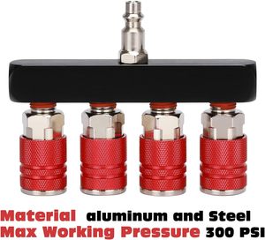 1/4 conector rápido compresor bomba de ajuste neumático herramienta acoplador colector Multi divisor estilo aire Gas <span class=keywords><strong>distribuidor</strong></span> OEM - Product Image 3