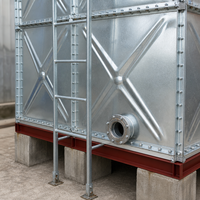 Réservoir modulaire carré en acier galvanisé à chaud, panneaux boulonnés, pour stockage d'eau incendie