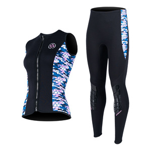 JUNHAIINS CrossBorder 3mm <span class=keywords><strong>Traje</strong></span> de <span class=keywords><strong>neopreno</strong></span> dividido Chaleco forrado de lana sin mangas para hombre Pantalones cálidos de buceo para surf de esnórquel para <span class=keywords><strong>mujer</strong></span> - Product Image 4