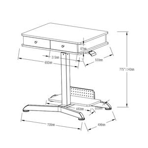 Mesa de atril de aula con soporte para ordenador portátil móvil ajustable con ruedas para conferencias, escritorio de anfitrión de habla o trabajo con ordenador - Product Image 6