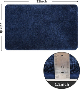 Luxury Soft <strong>Navy</strong> Tufted Washable Bathroom Runner <strong>Mat</strong> Water Absorbent Anti Slip Polyester <strong>Bath</strong> Floor <strong>Mat</strong> for Elderly Home Hotel - Product Image 2