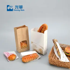 Sacos de papel eco amigáveis descartáveis, saco de papel de embalagem rápida para comida e biscoitos