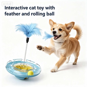 Juguete Interactivo para Gatos, Diseño Clásico de Dibujos Animados en TPR y Plástico, Dispensador de Golosinas de Color Sólido para Diversión en el Tiempo de Juego - Product Image 2