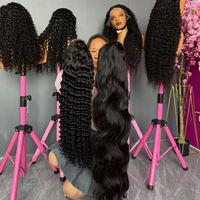 Perruque de cheveux naturels vietnamiens bruts de 40 pouces de long, ondulations profondes, densité 250 %, perruque de cheveux humains, perruques lisses comme des baguettes en cheveux indiens vierges