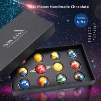 Petite boîte à chocolat Starry Sky Planet 12 boules parfumées fruitées créatives enduites pour la décoration de la Saint-Valentin pour profiter
