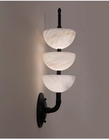 Applique Murale Moderne en Laiton et Marbre Espagnol, Style Nordique, Luxe, pour Chambre à Coucher, Chevet, Décoration LED, Villa, Couloir, Allée, Applique Murale en Cuivre
