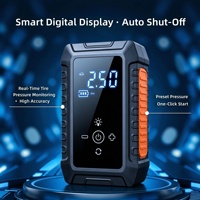 Pompe à air intelligente sans fil pour voiture, compacte, portable, rechargeable, éclairage, affichage numérique premium, gonflage des pneus