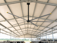 Ventilateur de grange silencieux 24FT HVLS, ventilateur de plafond industriel avec 6/8 pales en alliage d'aluminium pour soulager le stress thermique des vaches