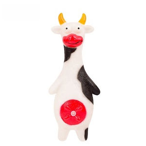 Cow Shaped Squeaky Puppy Dog Toys Small Dogs Chewing Pet Toys Vinyl With Sound <strong>Squeaker</strong> - Product Image 6