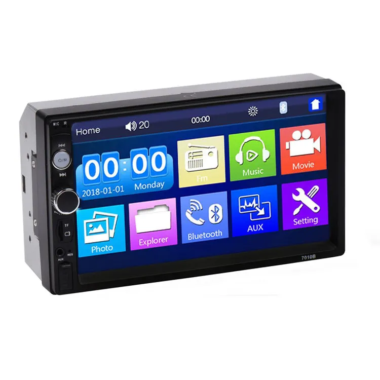 Car Stereo Multimedia Player 7010b With FM Bt Steering Wheel Control And Mirror Link 7 Inch Touch Screen Double 2 Din