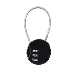 Combination Pad Lock Round Zinc Body IP65 Waterproof With Steel <b>Cable</b> For Doors Lockers Cabinets Student <b>Bags</b> Gyms - Product Image 1