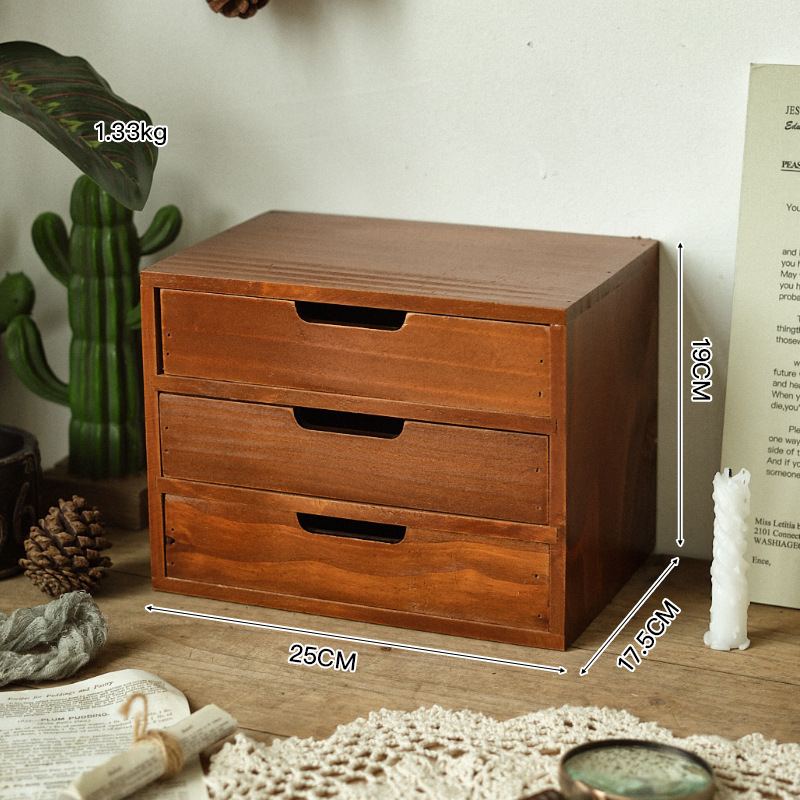 Retro-style three-drawer