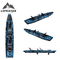 Kayak à pédales d'usine 2025 pour deux personnes, idéal pour la pêche et les loisirs dans les rivières et les lacs, en HDPE