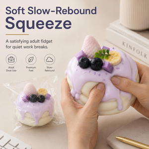 Juguetes Blandos de Comida al por Mayor, Nuevo Diseño, TPR, Queso Soufflé, Pastel de Fresa, Juguete Blando Antiestrés, Bola de Apretar Taba para Niñas - Product Image 3