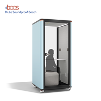 Cabine téléphonique de bureau insonorisée pour l'intimité individuelle, profil en aluminium, mobile, avec éclairage LED, pour bureau à domicile et centre commercial