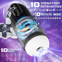 Masturbateur Électrique Masculin 10 Modes de Vibration et de Poussée Jouet Sexuel Automatique Godet de Masturbation pour Hommes Machine de Masturbation Masculine