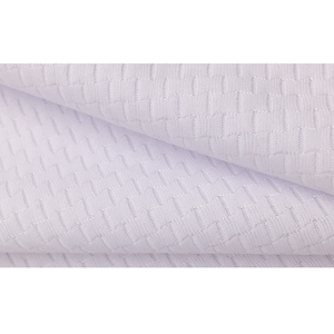 145GSMジャカードメッシュ生地、100%ポリエステル、無地、抗ピリング、速乾性、通気性、スポーツジムTシャツ、女の子用サイクリングジャージ - Product Image 5