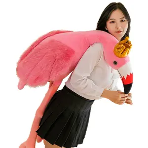 Amazon hot sale Duck pillow plush doll animal toy Crane plush flamingo stuffed animal pink Bird plush for Girl birthday party