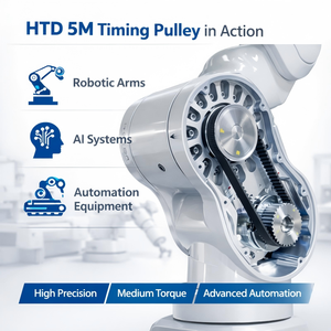 CNC 맞춤형 타이밍 풀리 |   <span class=keywords><strong>GT2</strong></span> GT3 HTD 3M 5M 8M |   맞춤형 보어 키웨이 세트 스크류 플랜지 - Product Image 6