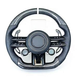 Volante de Fibra de Carbono para <span class=keywords><strong>Mercedes</strong></span> <span class=keywords><strong>Benz</strong></span> C200 <span class=keywords><strong>C300</strong></span> E200 E300 GLC CLS, Cuero Perforado Personalizado, <span class=keywords><strong>Precio</strong></span> al por Mayor - Product Image 2