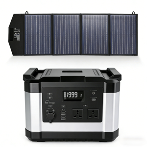 Station d'alimentation portable 1000W à batterie lithium-ion avec panneau solaire, lampe torche et port RV <span class=keywords><strong>pour</strong></span> le <span class=keywords><strong>camping</strong></span> en extérieur - Product Image 1