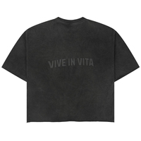T-shirt Homme en Coton 300 g/m² Coupe Boxy, Imprimé Silicone, Effet Délavé, Streetwear Lourd, Personnalisé Noir Vintage