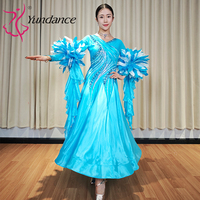 Robe de danse de salon standard internationale personnalisée B-26013 pour femmes, en spandex/polyester, pour les spectacles sur scène