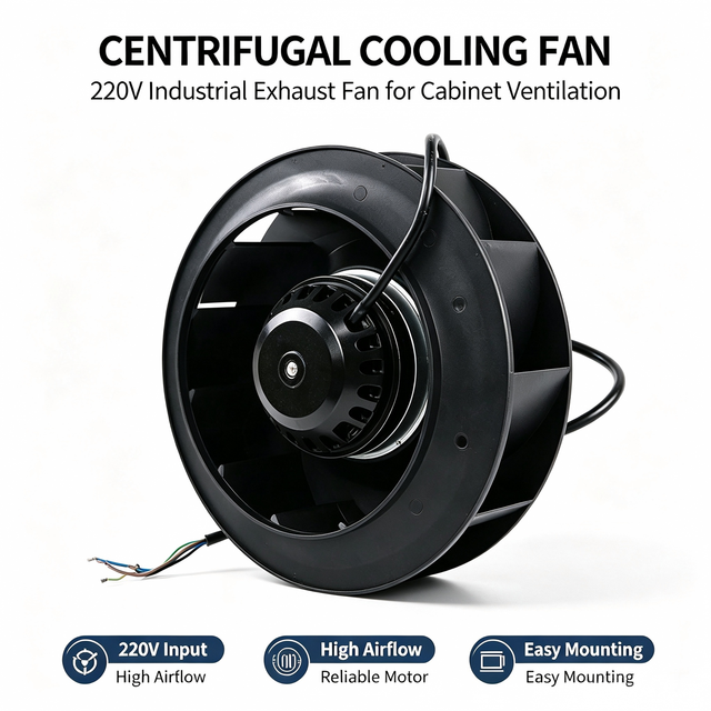 AC Centrifugal Cooling Fan External Rotor Motor High Air Volume Industrial Fan for Cabinet and Drying Equipment Ventilation